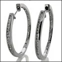 custom engraved infinity necklace Round Channel set Hoops Cubic Zirconia CZ Earrings