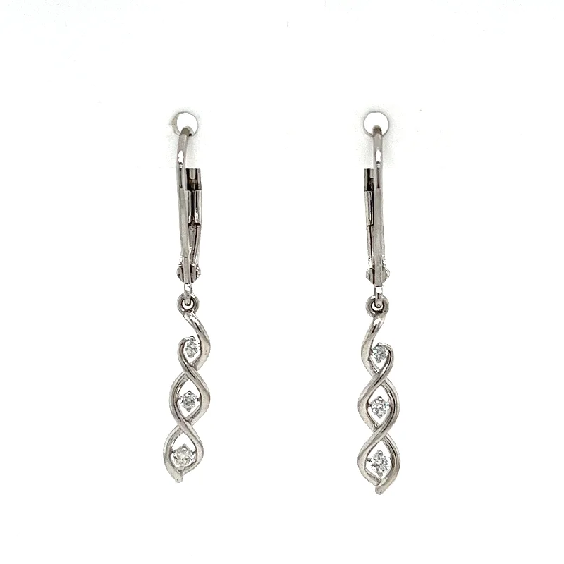 gold medallion pendant necklace Round Dangle Diamond Earrings in 925 White Sterling Silver (.09ctw)