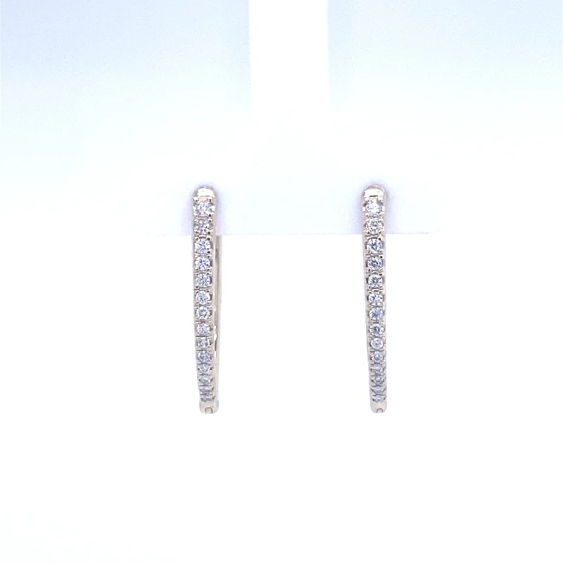 gold and diamond nose stud Round Medium Hoop Diamond Earrings in 10K Yellow Gold (0.25ctw)