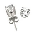 elegant art deco necklace Round Of 1 Ct Crown Prong Set Cubic Zirconia CZ Earrings