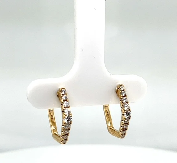 sterling silver infinity bracelet Round Small Hoop Diamond Earrings in 14K Yellow Gold (.39ctw)