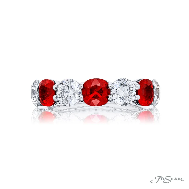 handmade raw stone engagement ring Ruby & Diamond 7-Stone Ring