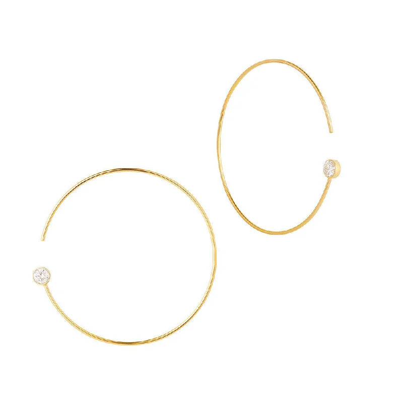 leather cuff bracelet men Modern Words Fine Dot 18K Gold Hoops w. Diamond