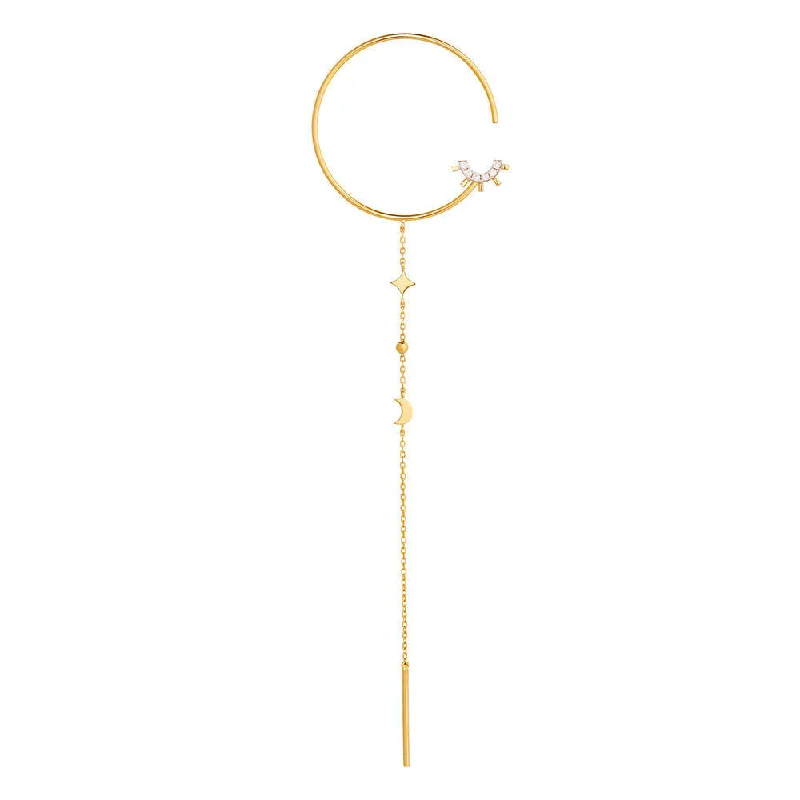 small diamond cross pendant Modern Words Fine Moonlight Drop 18K Gold Earring w. Diamond