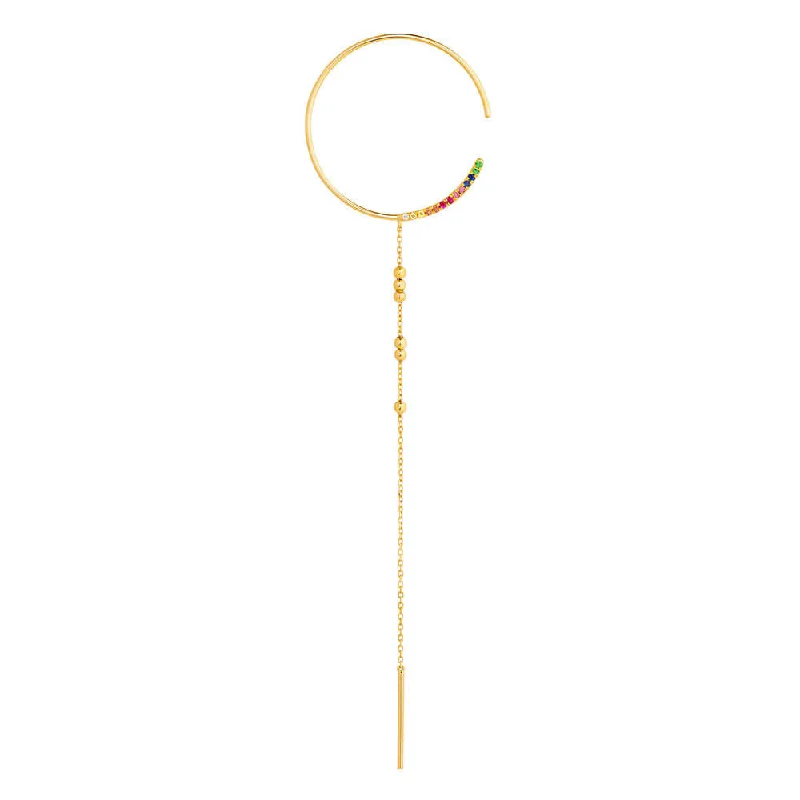 real jade jadeite bangle Modern Words Fine Rainbow Drop 18K Gold Hoop w. Diamond, Sapphire, Ruby & Tsavorite