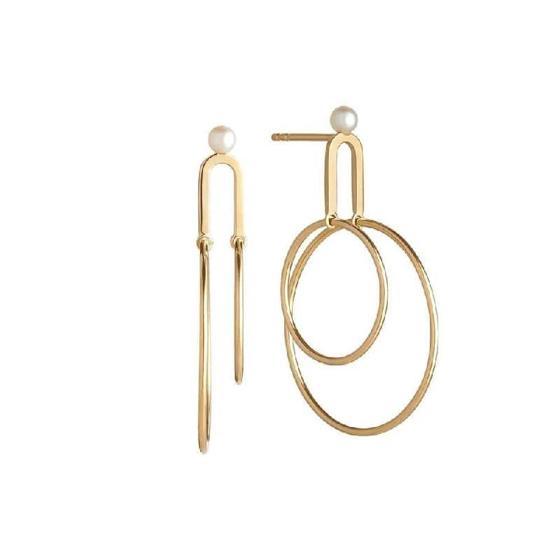 custom gold name necklace Astra Synergy 18K Gold Hoops & Earrings w. Pearl