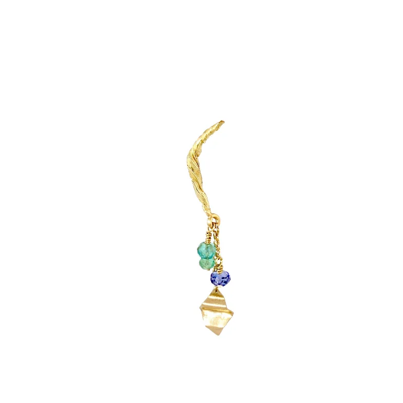 men’s titanium ring with diamonds Courbé colour Earring