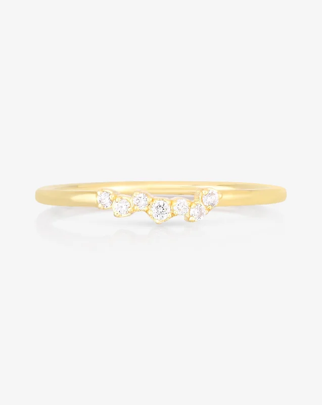 small diamond cross pendant Scattered Diamond Stackable Ring