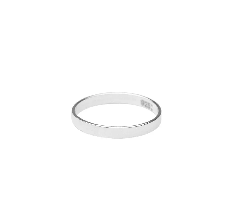 minimalist clover charm bracelet Silver Flat Ring | 2.5mm