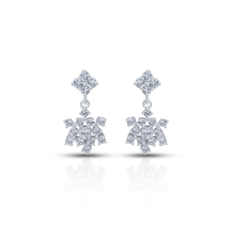 personalized ring with name Silver Snowflake drop earrings with shiny stones