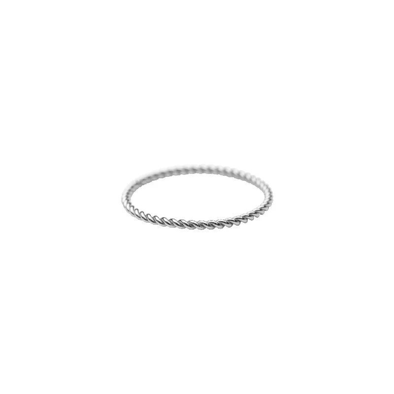unique silver branch ring Silver Twist Stacker Ring