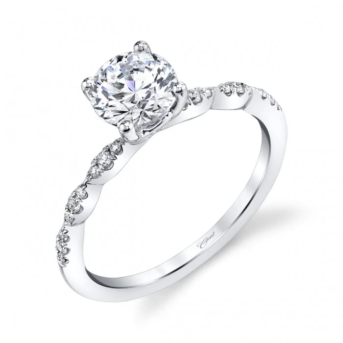 heart-shaped promise ring sterling silver Solitaire Ring With Scalloped Details