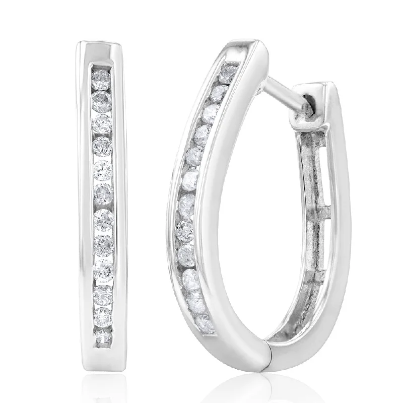 gold charm bracelet with initials Sterling Silver 1/4 Carat Diamond Hoop Earrings