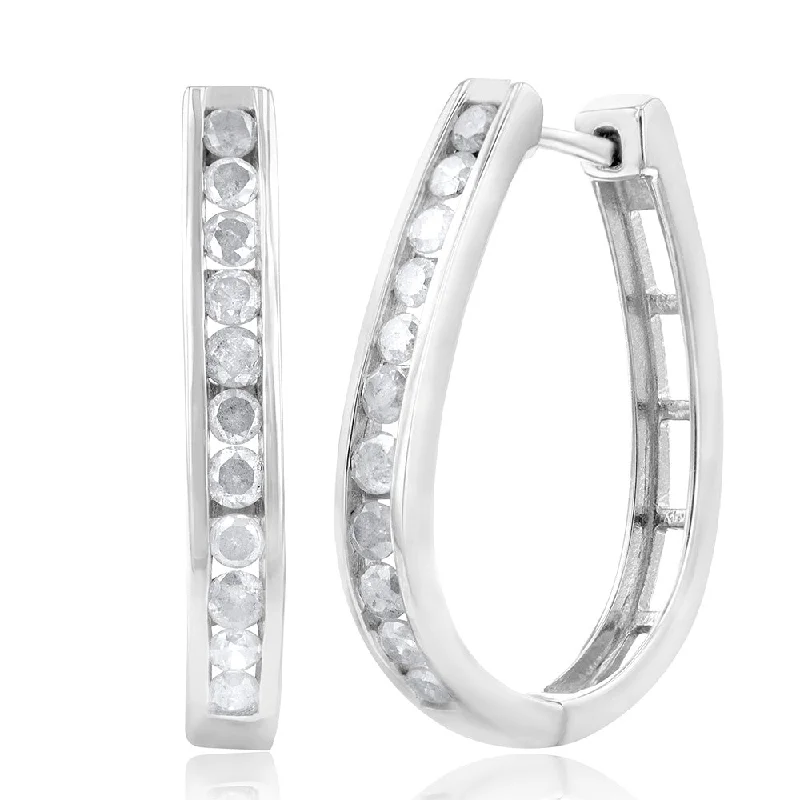 black onyx men’s signet ring Sterling Silver 1 Carat Diamond Hoop Earrings
