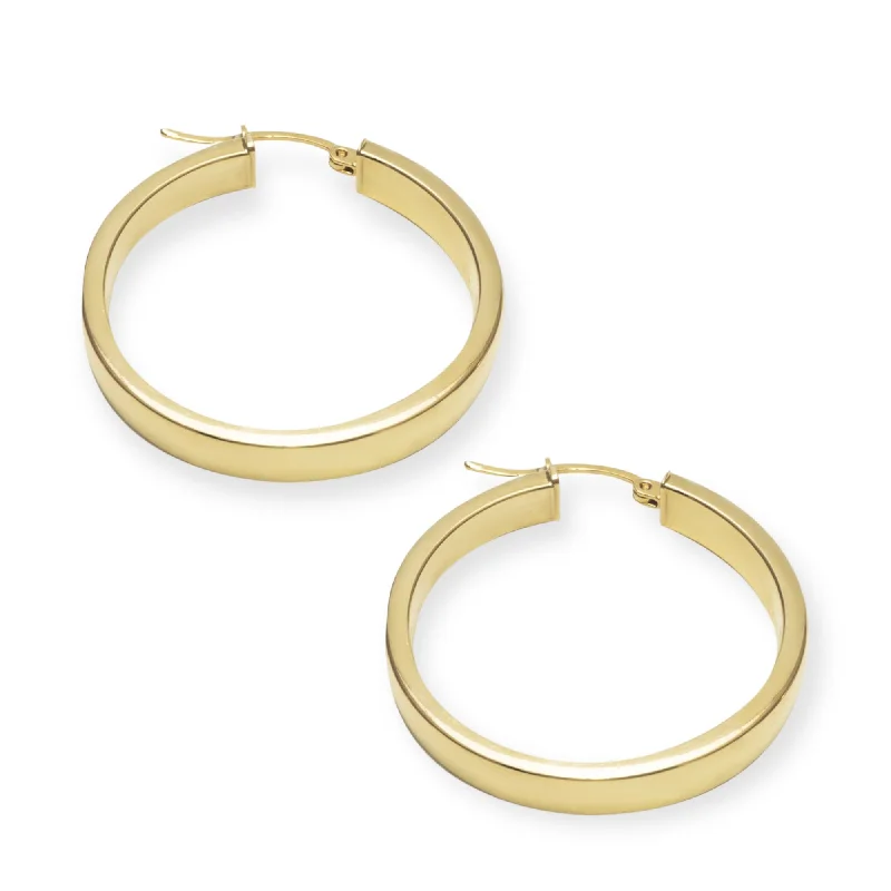 elegant aquamarine drop earrings 1 1/5" Classiqué Hoops, 18K Gold Plated Sterling Silver