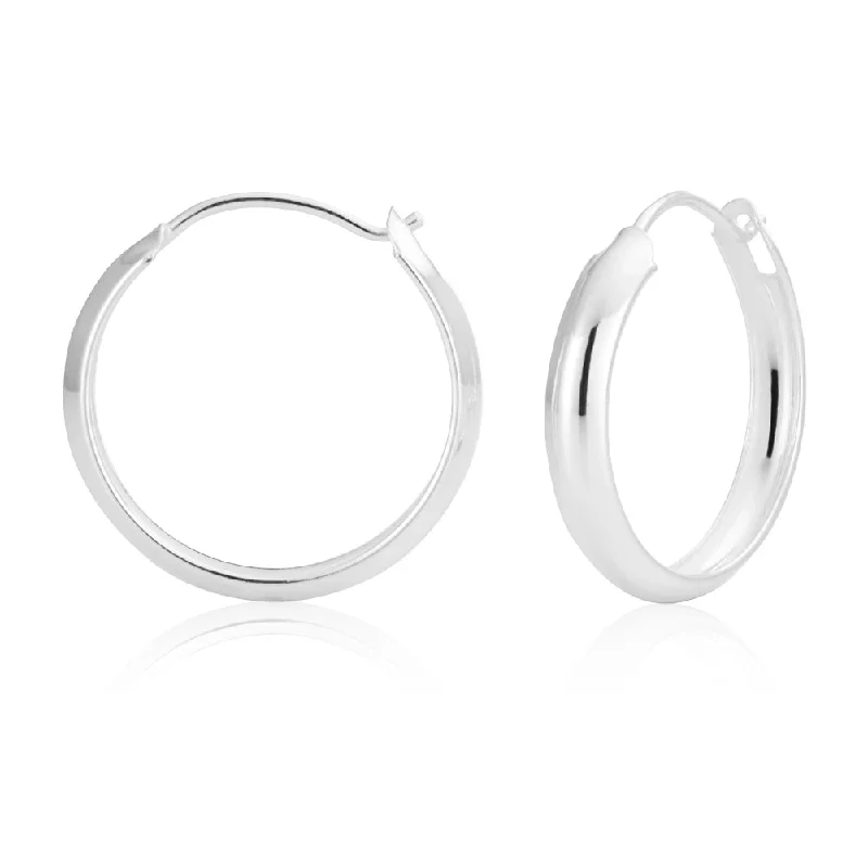dainty sapphire gemstone bracelet Sterling Silver 20mm Half Round Hoops