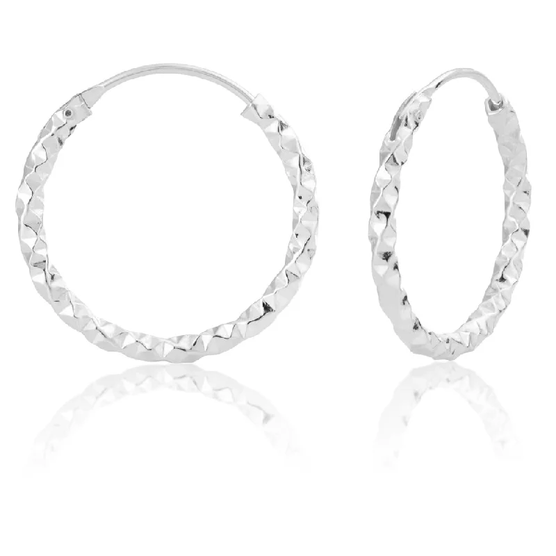 simple sapphire wedding band Sterling Silver 21mm Fancy Hoops