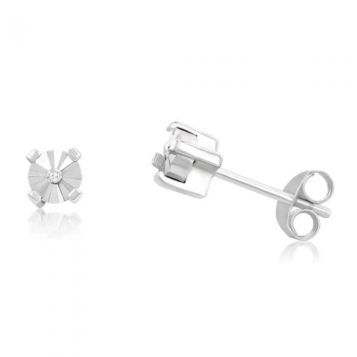 minimal diamond bar necklace Sterling Silver 4mm Diamond Stud Earrings