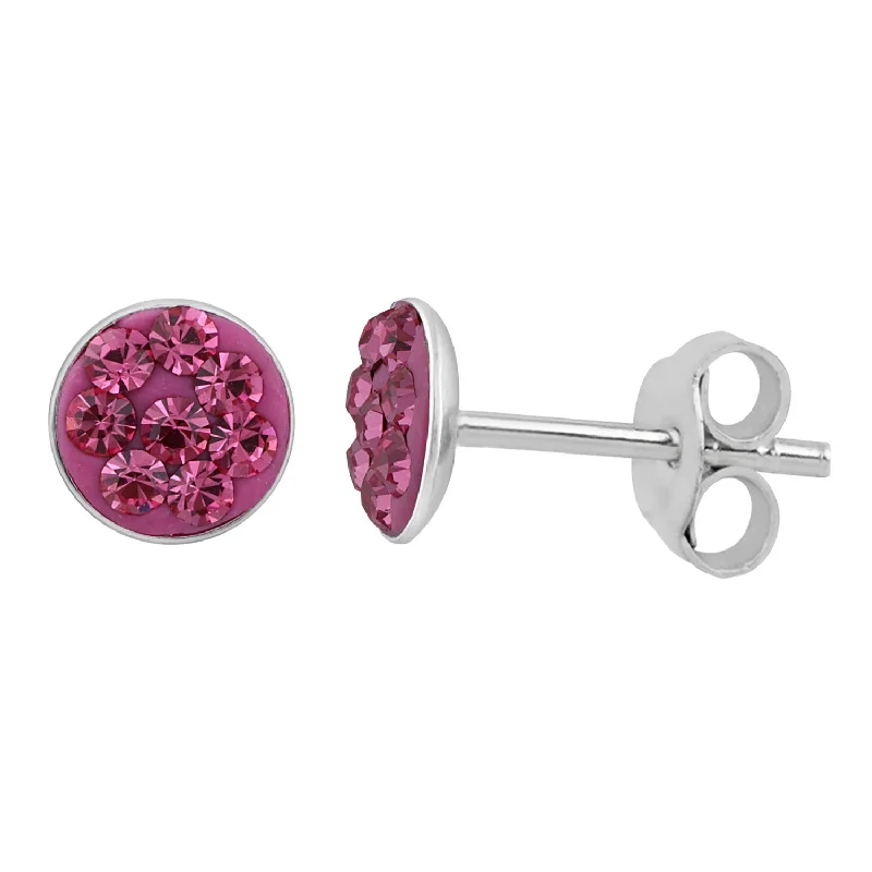 men’s black diamond cufflinks Sterling Silver 5mm Rose Crystal Stud Earrings