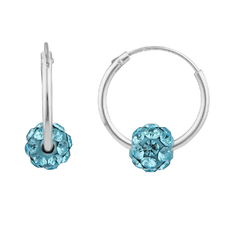 simple snake chain necklace Sterling Silver Blue Crystal Slider on Hoops
