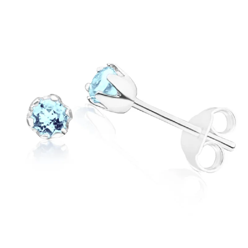 delicate pearl bracelet Sterling Silver Blue Topaz Stud Earrings
