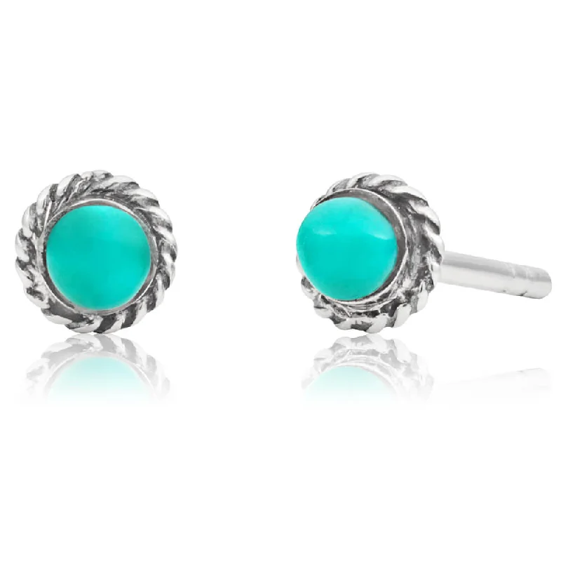 gemstone infinity bracelet Sterling Silver Created Turquoise Stud Earrings