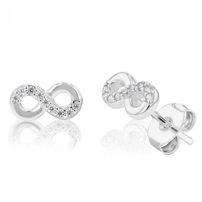 geometric diamond earrings gold Sterling Silver Cubic Zirconia Infinity Stud Earrings geometric diamond earrings gold Sterling Silver Cubic Zirconia Infinity Stud Earrings