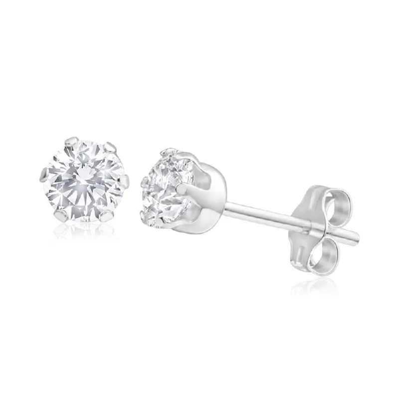 bold gothic vampire ring Sterling Silver Cubic Zirconia White 5mm Claw Stud Earrings bold gothic vampire ring Sterling Silver Cubic Zirconia White 5mm Claw Stud Earrings
