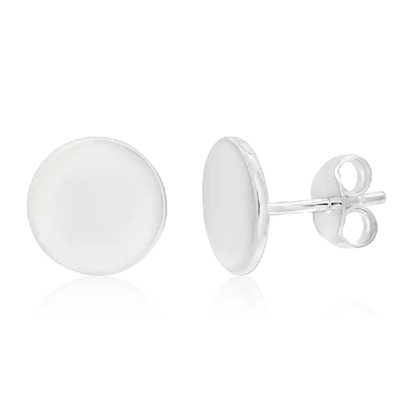 bohemian gemstone choker Sterling Silver Flat Disc Stud Earrings