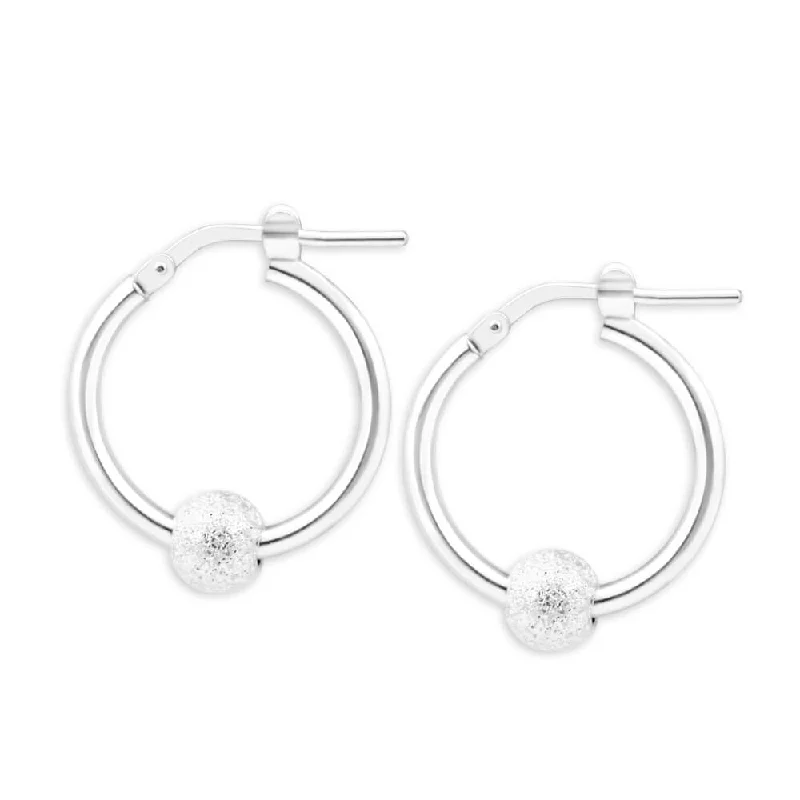 custom nameplate bracelet silver Sterling Silver Stardust Ball Hoop Earrings 20mm
