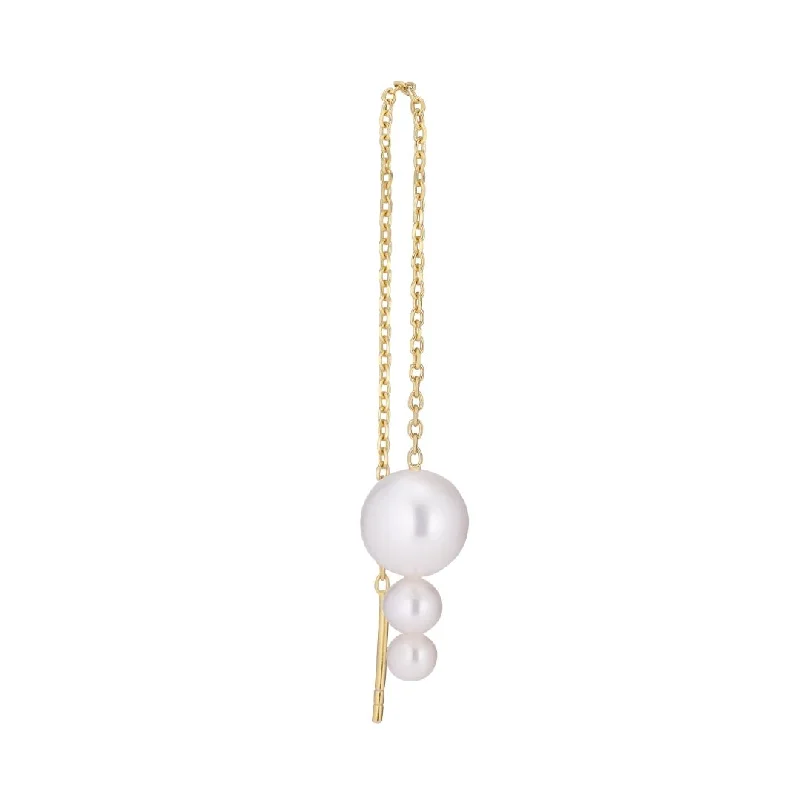 gemstone infinity bracelet Sunny Threader 18K Gold Plated Earring w. White Pearls