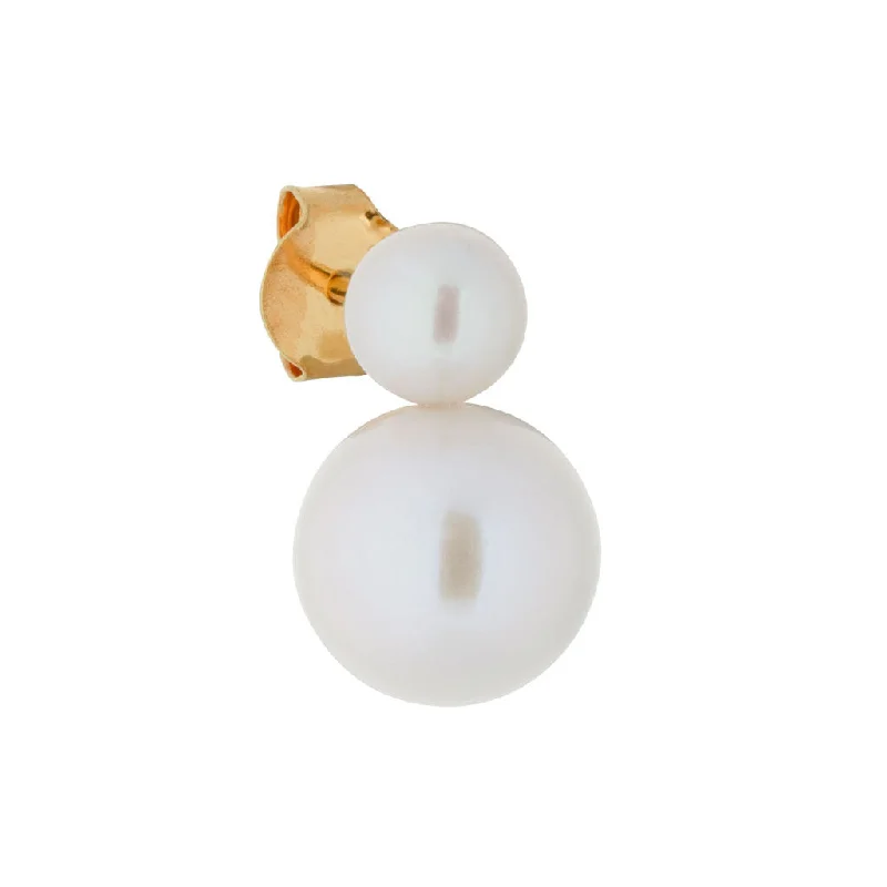 personalized zodiac birthstone necklace Mer 18K Gold Plated Stud w. White Pearls