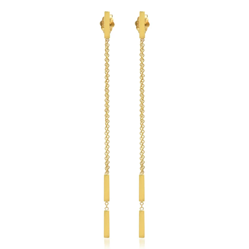 minimal gold ring stack Threaded Bar Studs