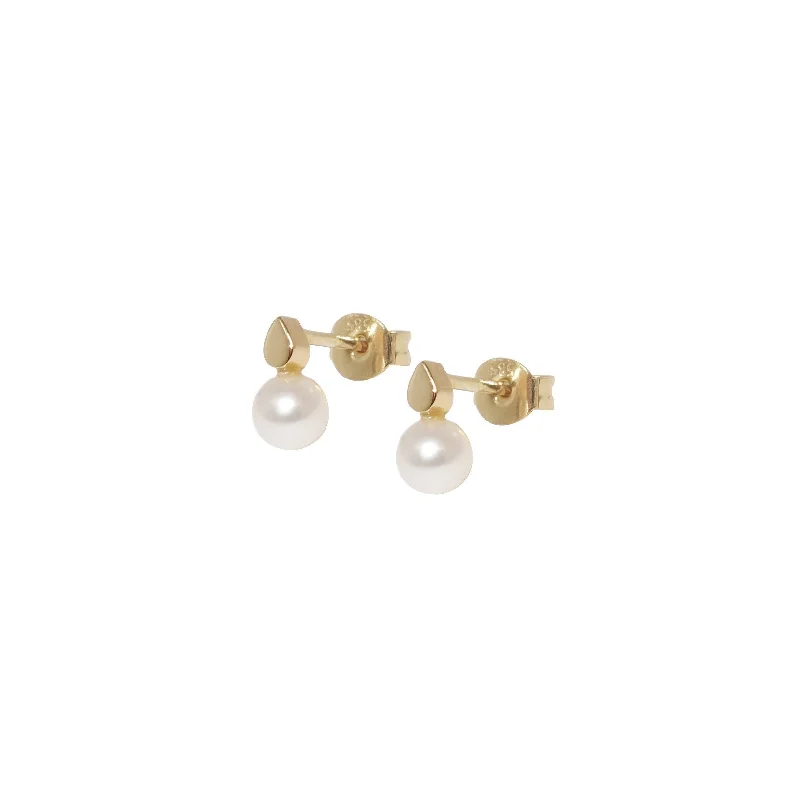 silver Celtic knot necklace Pearly Tears 14K Gold Earrings w. Pearl