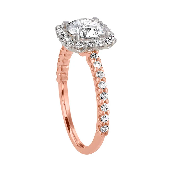 gemstone stacking rings colorful Two Tone Halo Engagement Ring