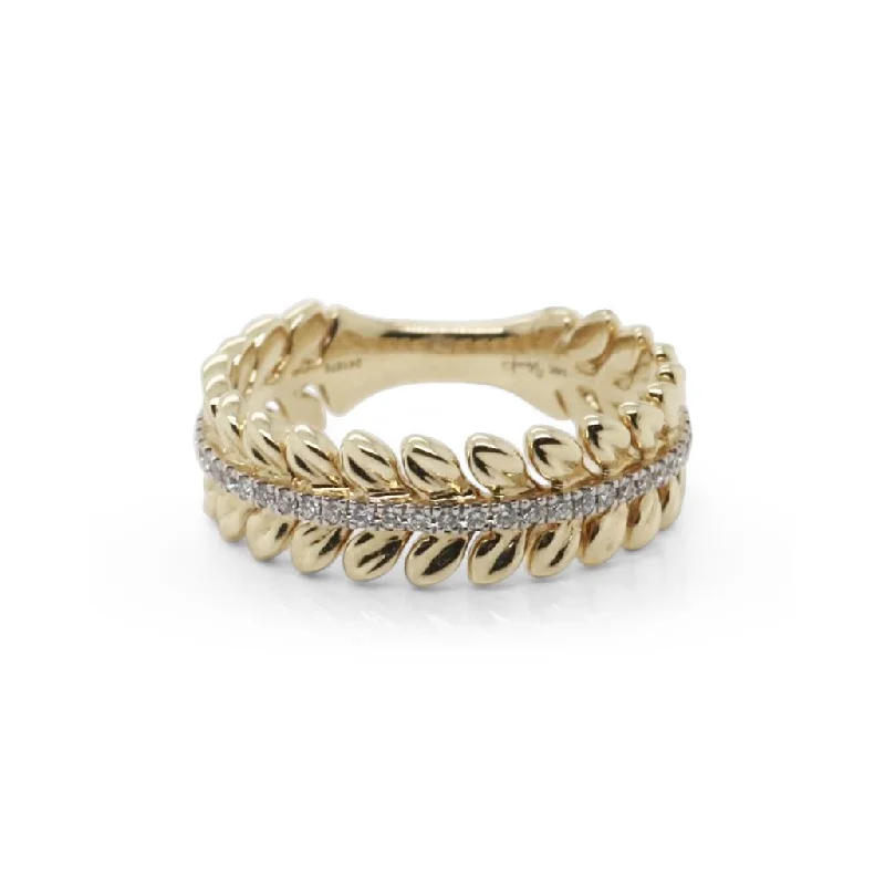 custom zodiac sign ring Uneek "Venice" Stackable Diamond Band in 18K Yellow Gold