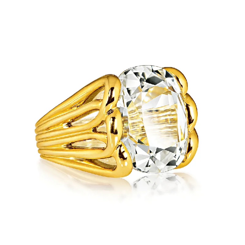 classic diamond solitaire necklace Whisk Ring in Topaz