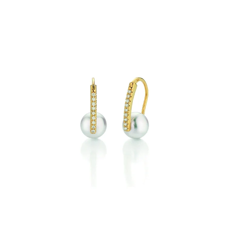 sapphire halo engagement ring 18K Gold Earrings w. Pearls & Diamonds