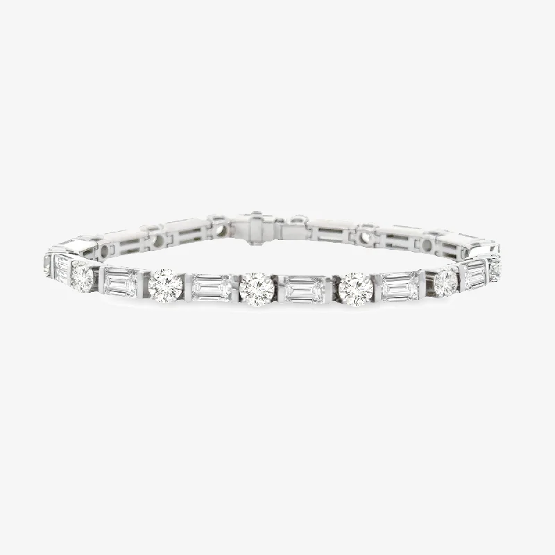 sparkling diamond drop earrings 10.20CT Round & Baguette Diamond Tennis Bracelet