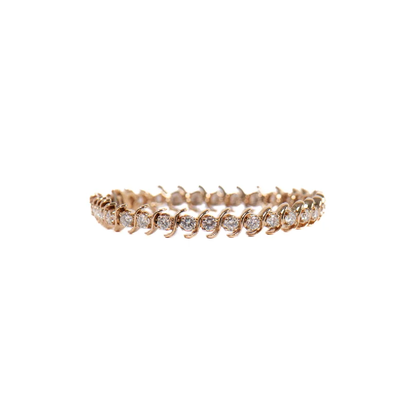men’s leather and silver bracelet Pre-Owned Diamond Tennis Bracelet