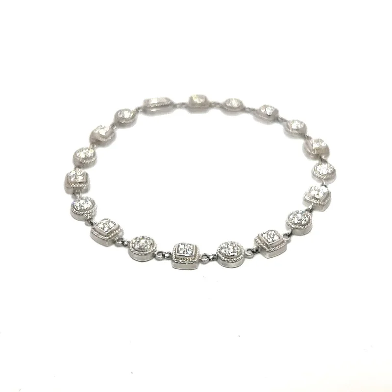 personalized bar necklace silver Pre-Owned Diamond Bracelet