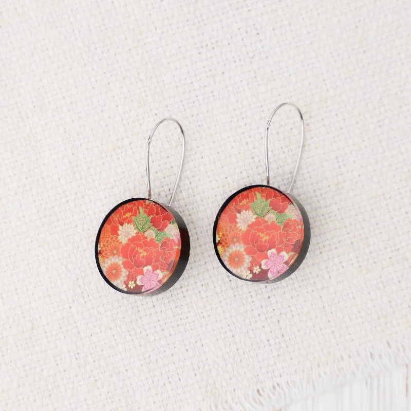 art deco diamond bracelet Red Kimono Round Earrings