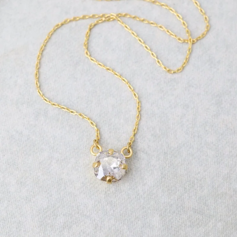 chunky chain necklace trendy Single Swarovski Crystal Necklace - Moonlight