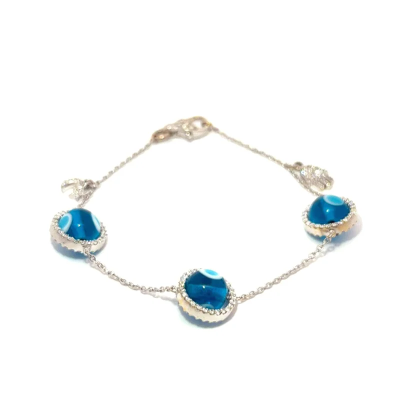 aquamarine birthstone necklace March Pre-Owned Aaron Basha Diamond Evil Eye Bracelet aquamarine birthstone necklace March Pre-Owned Aaron Basha Diamond Evil Eye Bracelet