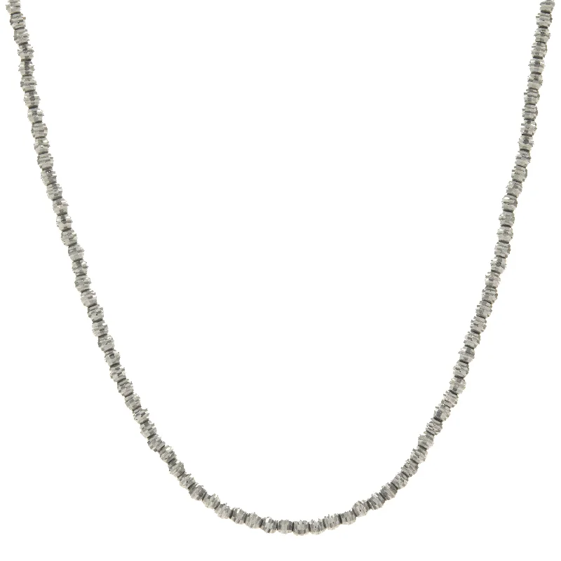 emerald-cut engagement ring halo 14 Karat White Gold 3MM Diamond Cut Ball Chain