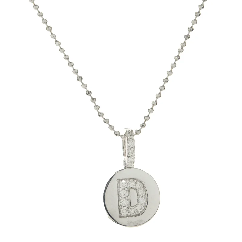 minimalist crystal quartz ring 14 Karat White Gold Diamond “D” Necklace