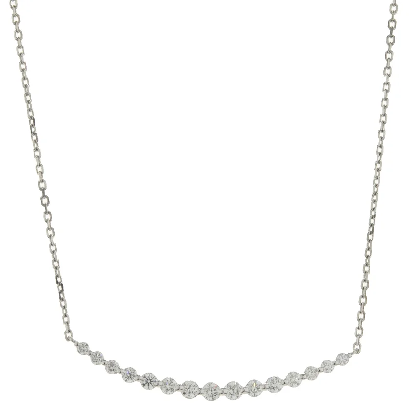layered gold coin pendant necklace 14 Karat White Gold Diamond Smile Necklace