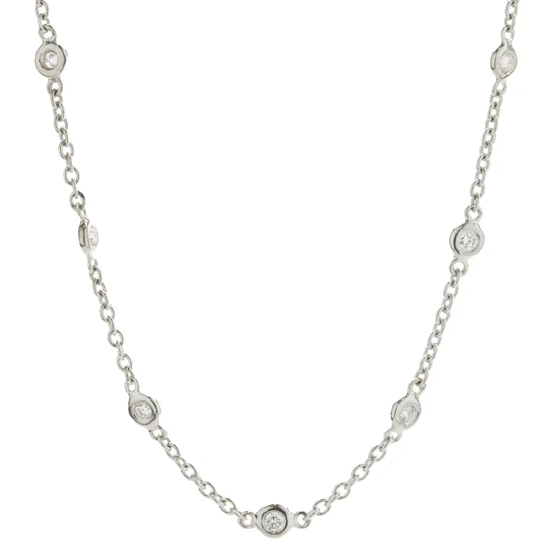 adjustable minimalist wave bracelet 14 Karat White Gold Diamonds By The Yard Necklace