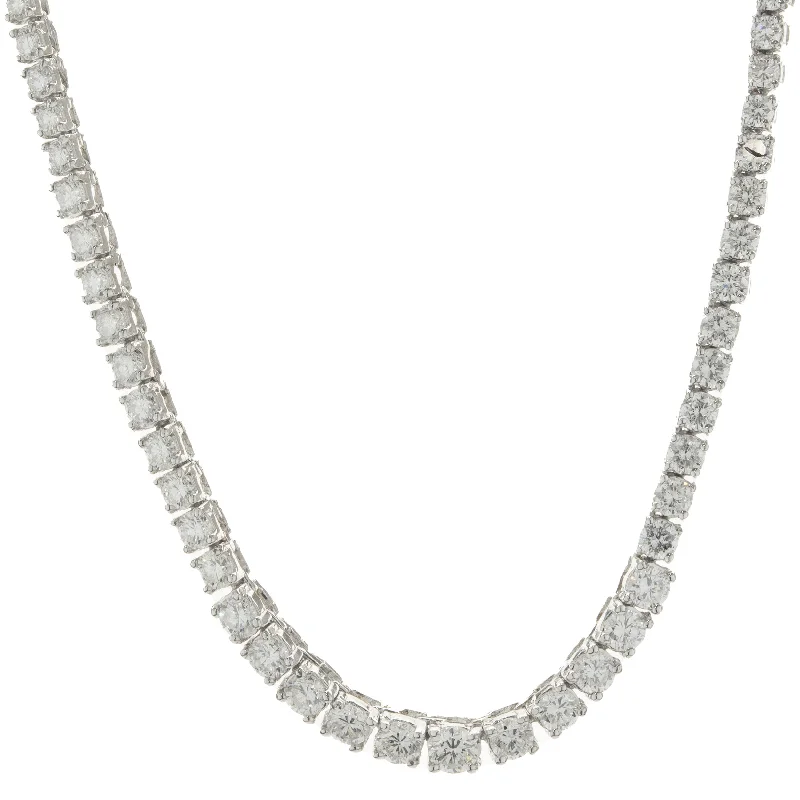 fine silver herringbone necklace 14 Karat White Gold Graduated Diamond Tennis Necklace