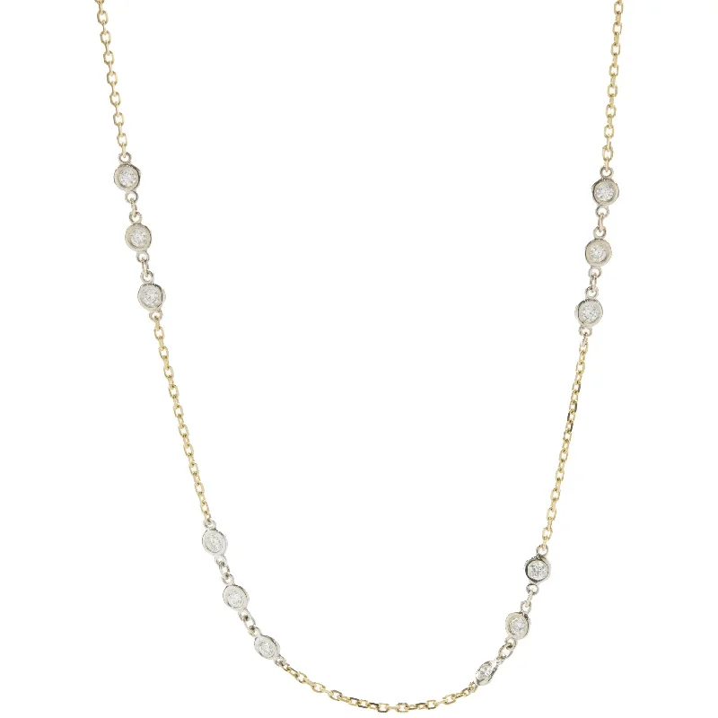 unique moon phase ring 14 Karat Yellow and White Gold Diamonds By The Yard Necklace